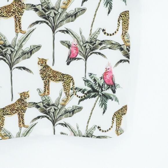 Bad Birdie Shirt Men Large White Cheetah Parrot Palm Print Golf Performance - Picture 10 of 15